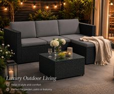 Garden Sofa with Table Garden Furniture Set with Cushions