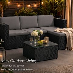 Garden Sofa with Table Garden Furniture Set with Cushions