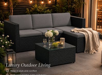Garden Sofa with Table Garden Furniture Set with Cushions