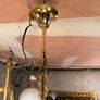 FLASH SALE ! Was 350 Now 250 ! Lovely Spanish Antique Bronze and Ceramic Chandlier. Image 6