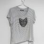 Pre Owned Marciano by Guess Beaded Panther Striped Tee Image 2