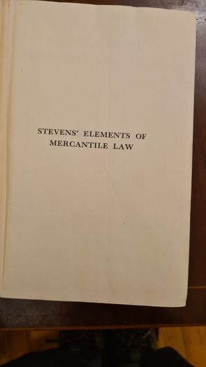 Steven's Mercantile Law. Bt John Montgomery. Twelfth Edition. Hardback In Good Condition. 1955. 33.
