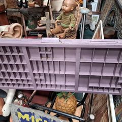 Vintage Painted Wooden Printers Tray