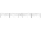 Garden Fence with Hoop Top Steel 15.3x1.2 m Black