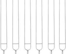 Barbecue Skewers, 6 Sticks Stainless Steel Barbecue Fork, Roasting Sticks, with Wooden Handle,u-Shaped, for A Variety of Outdoor Dining, Picnics, Barbecues Are Preferred (39cm/15.3in)