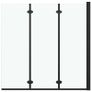 Folding Shower Enclosure 3 Panels ESG 130x138 cm Black Image 2