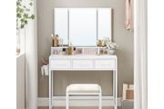Dressing table set with folding mirror