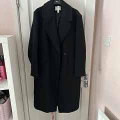 Ladies black Overcoat- H&M- Size Small