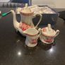 Vintage Porcelain small teapot sugar bowl and creamer set .       porcelain Image 10