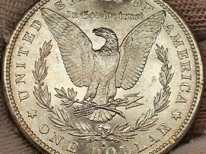 USA United States Silver 1881 S Morgan Dollar Beautiful Uncirculated Lustrous Gold Toned