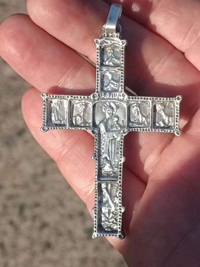 German Orthodox Silver Heavy Crucifix(Circa 1850)..22 grams