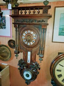 Antique Weather Station Wall Clock ,Barometer And Thermometer