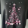 Black Xmas t-shirt with pink tree, Size XXL / UK18, Brand new Image 2