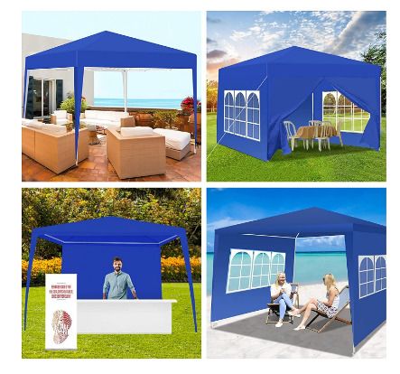 Waterproof Gazebo with Sides 3m x 3m, White Garden Gazebo Marquee Tent Event