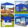 Waterproof Gazebo with Sides 3m x 3m, White Garden Gazebo Marquee Tent Event Image 2