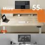 Standing Desk with Drawers, 120cm Height Adjustable Desk, Electric Standing Desk with Monitor Stand, Sit Stand Desk with USB Port, Ergonomic Computer Table for Home Office, Beige Image 4