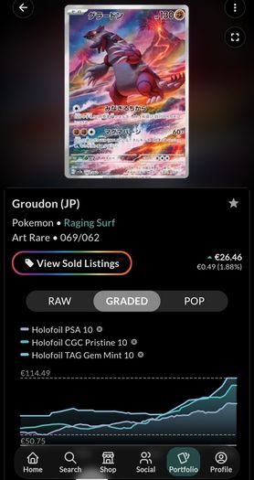 groudon j/p psa10 pokemon card