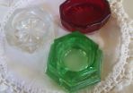 3 Mini Cut Glass Cruets