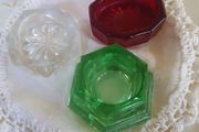 3 Mini Cut Glass Cruets