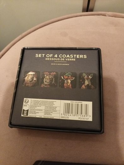 Set of 4 Christmas Animal coasters