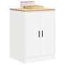 Garage Storage Cabinet White 60x51x85 cm Solid Wood Pine Image 2
