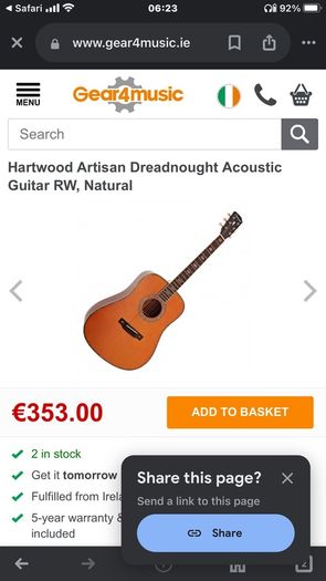 Brand new acoustic guitar for sale great sound and easy to play