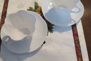 Shelley porcelain,dainty white,2 cups,2 saucers