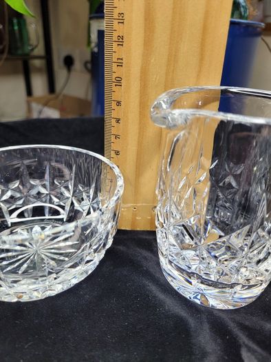 Vintage Waterford Crystal Creamer & Open Sugar Bowl Set