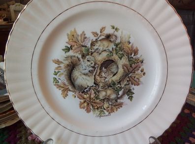 Rosewood China Collectors Plate With Squirrels
