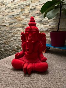 Red Felt Elephant statue