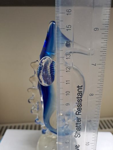 Blue Art Glass Seahorse Ornament