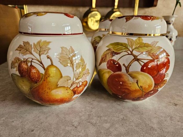Set of stunning vintage lidded jars