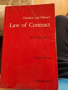 Cheshire And Fifoot's Law Of Contract.  By  M.p.furmston. Large Volume Paperback In Fair Condition.  See Photos For Same.