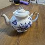 Vintage Arthur Wood & Son Blue & White Tea Pot Made in Staffordshire, England Image 2