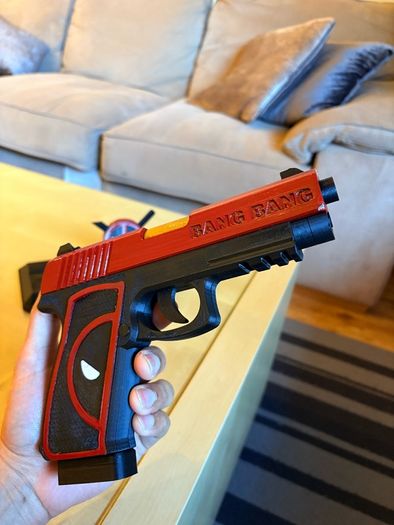 Deadpool Inspired Decorative Pistols Replica / 3D Printed Collectible with Display Stand