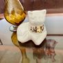 Scandi Nordic Hoganas Keramik Reposing Cat with Gold Detail Image 2