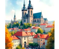 Prague Wall Art Print, Travel Poster