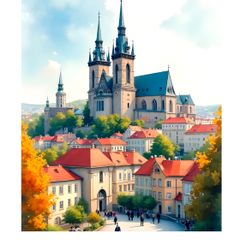 Prague Wall Art Print, Travel Poster