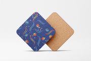 Dublin Bus Seat Pattern Square Coaster