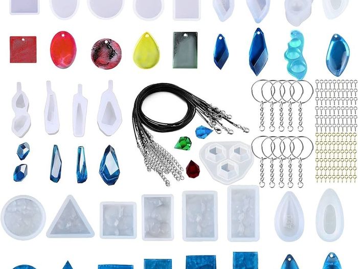FREE EXPRESS SHIPPING 43 PCS Clear Jewelry Silicone Molds Set Water Wave Casting Mold Set Included 22 PCS Jewelry Resin Casting Mold and 3 Style Accessories for Jewelry Craft Making DIY