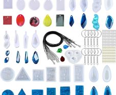 FREE EXPRESS SHIPPING 43 PCS Clear Jewelry Silicone Molds Set Water Wave Casting Mold Set Included 22 PCS Jewelry Resin Casting Mold and 3 Style Accessories for Jewelry Craft Making DIY