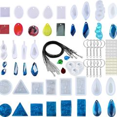 FREE EXPRESS SHIPPING 43 PCS Clear Jewelry Silicone Molds Set Water Wave Casting Mold Set Included 22 PCS Jewelry Resin Casting Mold and 3 Style Accessories for Jewelry Craft Making DIY