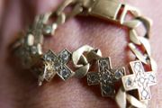 Vintage 9c 375 Solid Yellow Gold Solid Diamonds  Link Bracelet L-5,7" 7,3 g