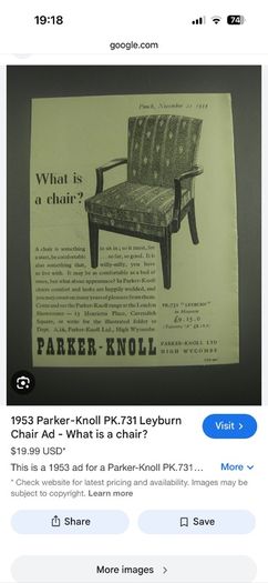 Gorgeous PARKER KNOLL chair pair model 731