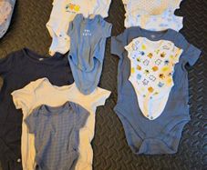 Baby boy clothes 0-24months mix, 88 pieces of clothing, one pair of wellies. Baby weight from 2.5kg onward up to 24months. There may be handfull of items for 3y old.