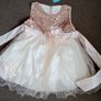 New Girls Sequinned Dress Flower Sash Sleeveless Formal Party Wedding Bridesmaid Sz 18-24 mths Image 5