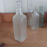 Fabulous Collection of Four Assorted Antique and Vintage Apothecary and Household Bottles in Clear Glass, Price for All Four, Not Splitting Image 4