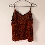 Women's leopard print lace cami top with spaghetti straps Image 5