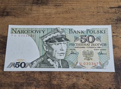 Poland, 50 Zloty 1986 banknote, uncirculated UNC - free standard postage
