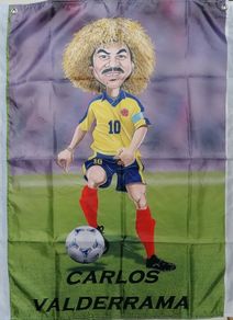 Carlos Valderrama Colombian football Legend flag 3ft x 2ft.